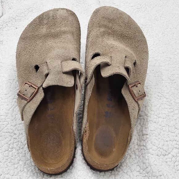 Birkenstock Other - Birkenstock Boston Suede Taupe Slip-ons clogs Soft footbed s size 46 US 13-13.5